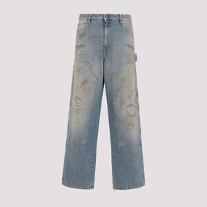 GOLDEN GOOSE Carpenter Jeans with Distressed Details Men CLEAR BLUE Pants